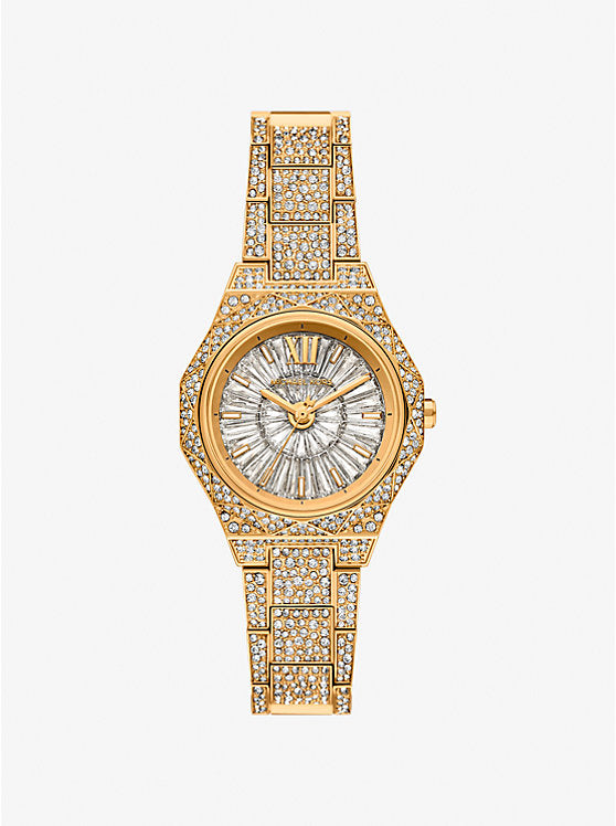 Michael Kors Mini Raquel Pavé Gold-Tone Watch