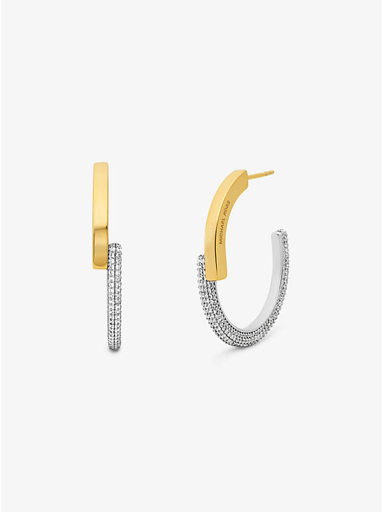 Michael Kors Precious Metal-Plated Pavé Hoop Earrings