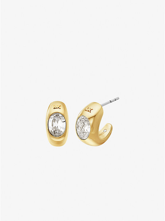 Michael Kors Precious Metal-Plated Cubic Zirconia Huggie Hoop Earrings