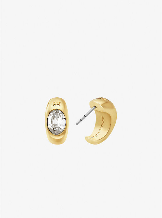 Michael Kors Precious Metal-Plated Cubic Zirconia Huggie Hoop Earrings