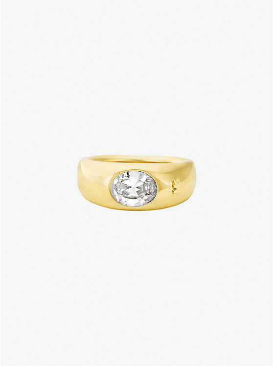 Michael Kors Precious Metal-Plated Cubic Zirconia Signet Ring