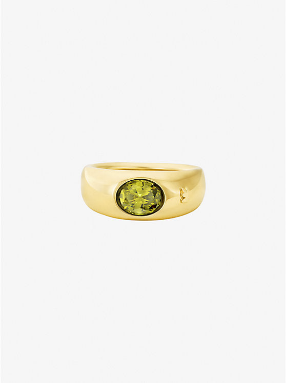 Michael Kors Precious Metal-Plated Cubic Zirconia Signet Ring