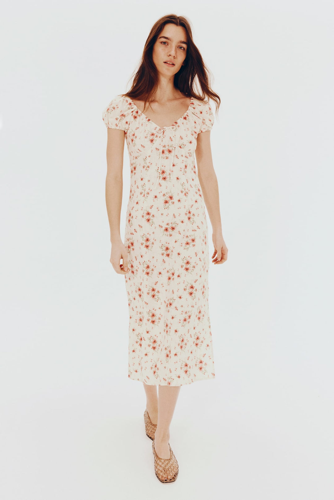 H&M Tie-Detail Maxi Dress