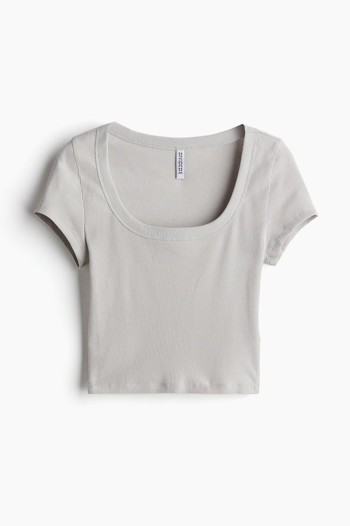 H&M Ribbed Crop T-shirt