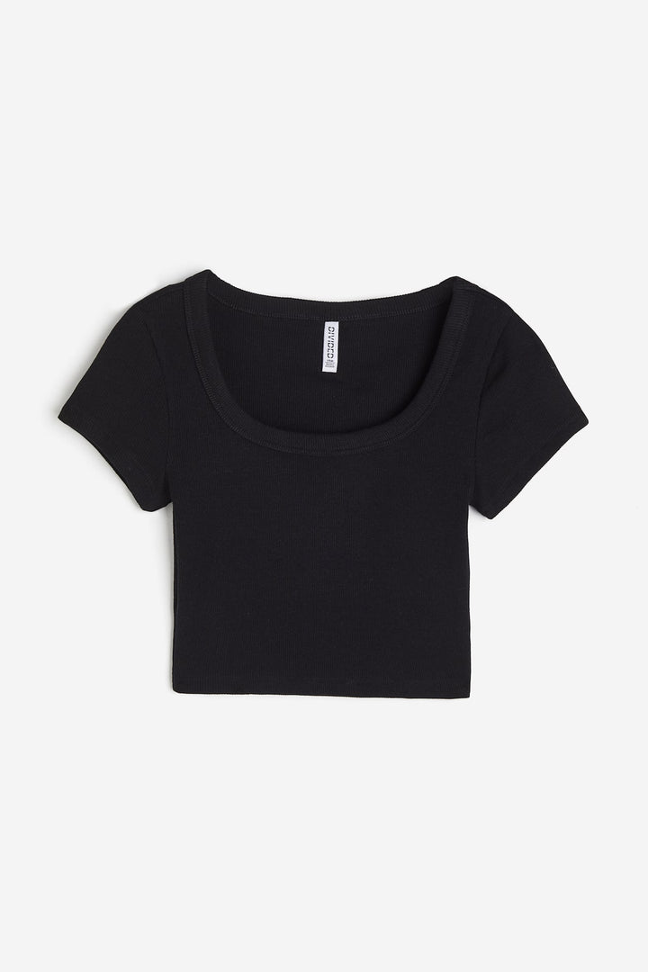 H&M Ribbed Crop T-shirt