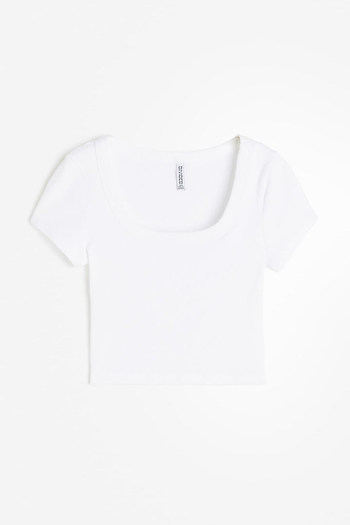 H&M Ribbed Crop T-shirt
