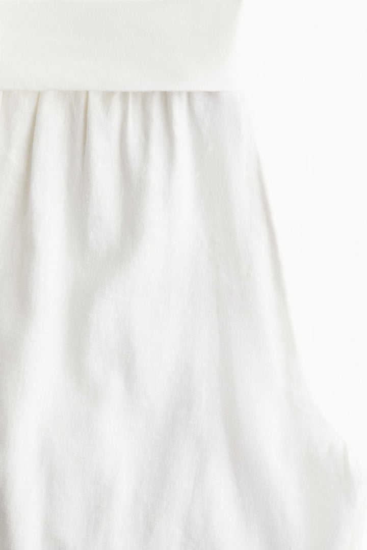 H&M Foldover-Waist Linen-Blend Pants