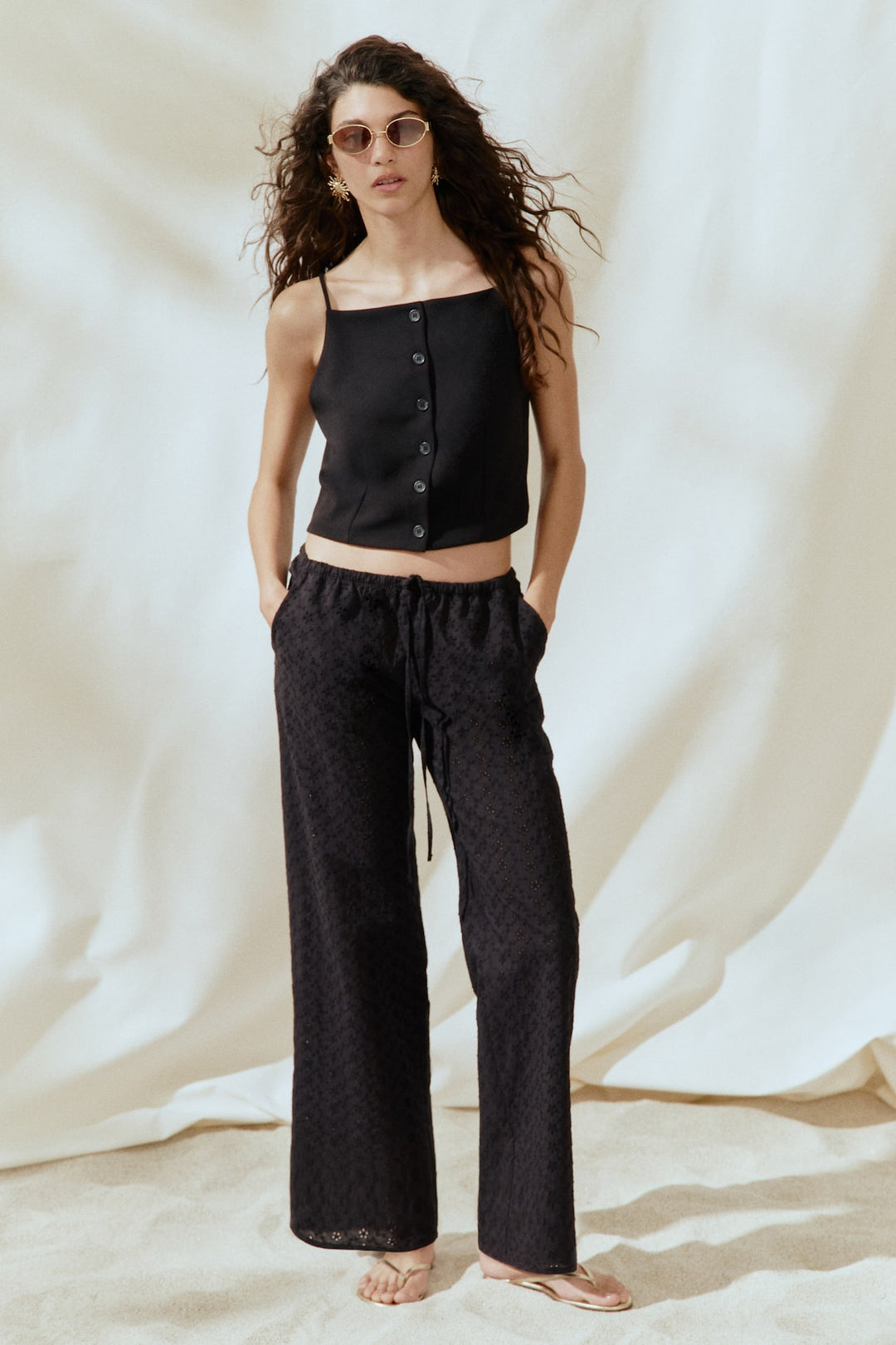H&M Straight-Leg Drawstring Pants