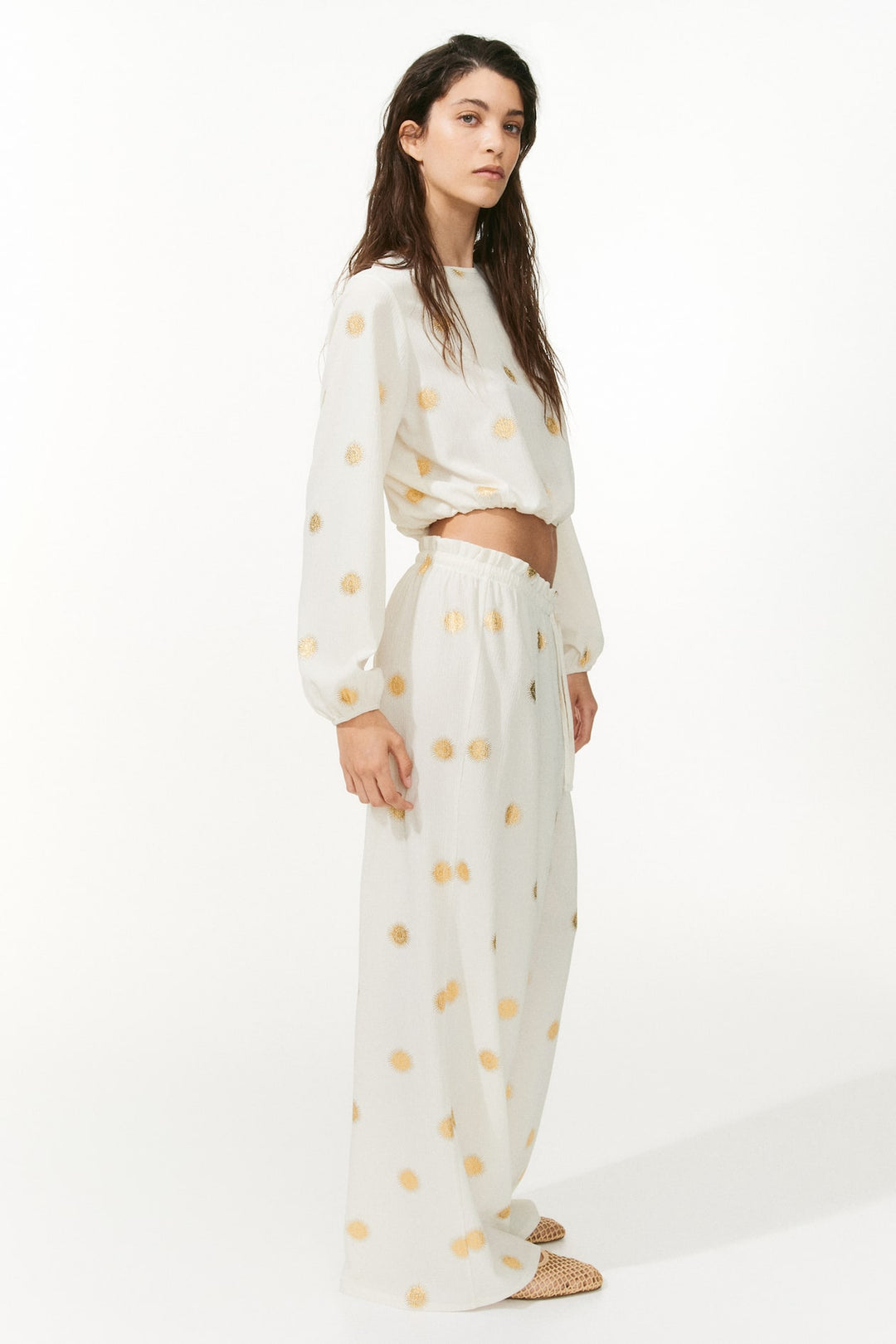 H&M Crinkled Jersey Drawstring Pants