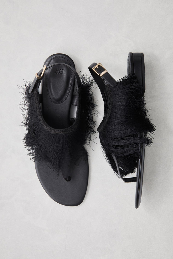 H&M Fringe-Trimmed Sandals
