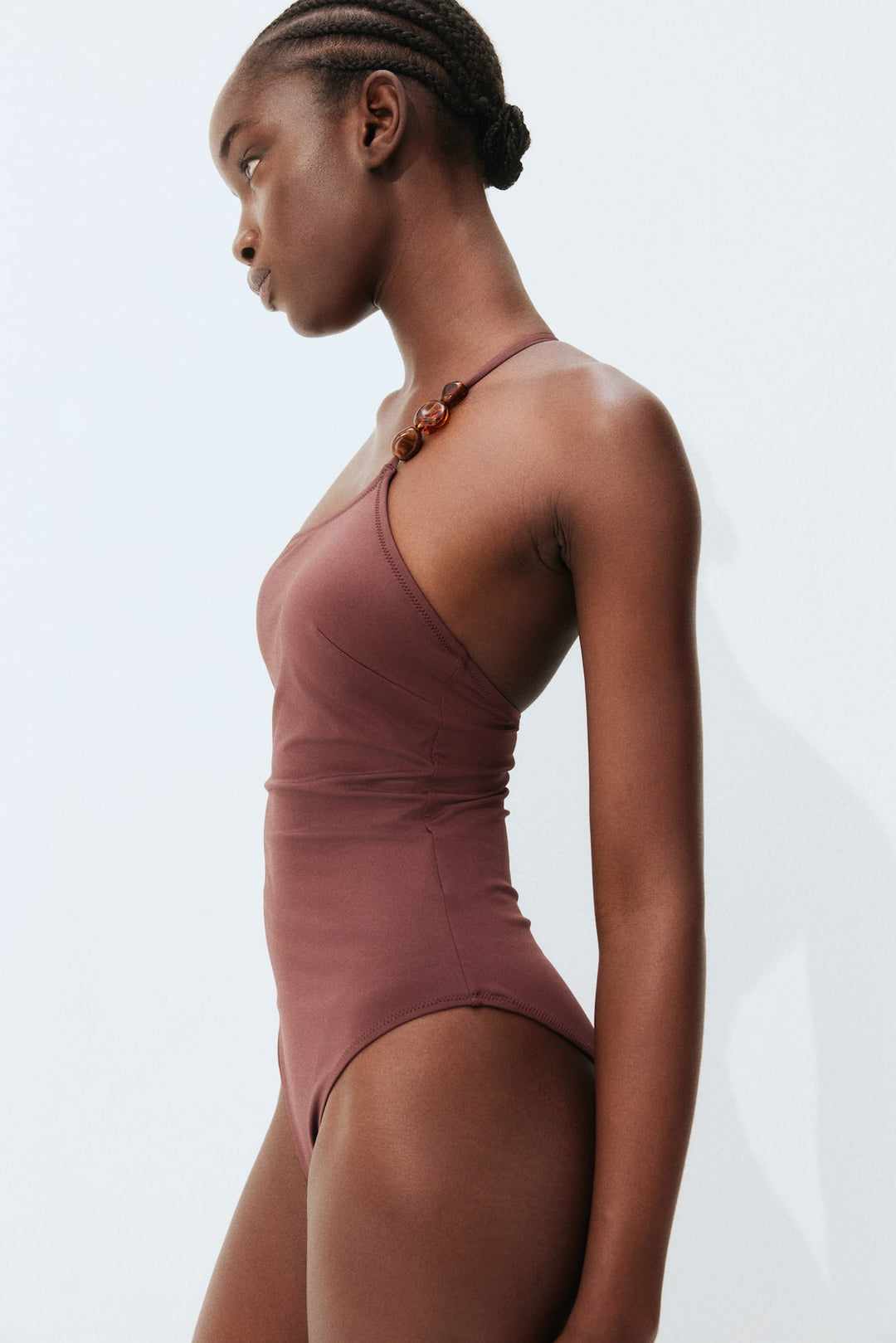 H&M Padded-Cup One-Shoulder Swimsuit