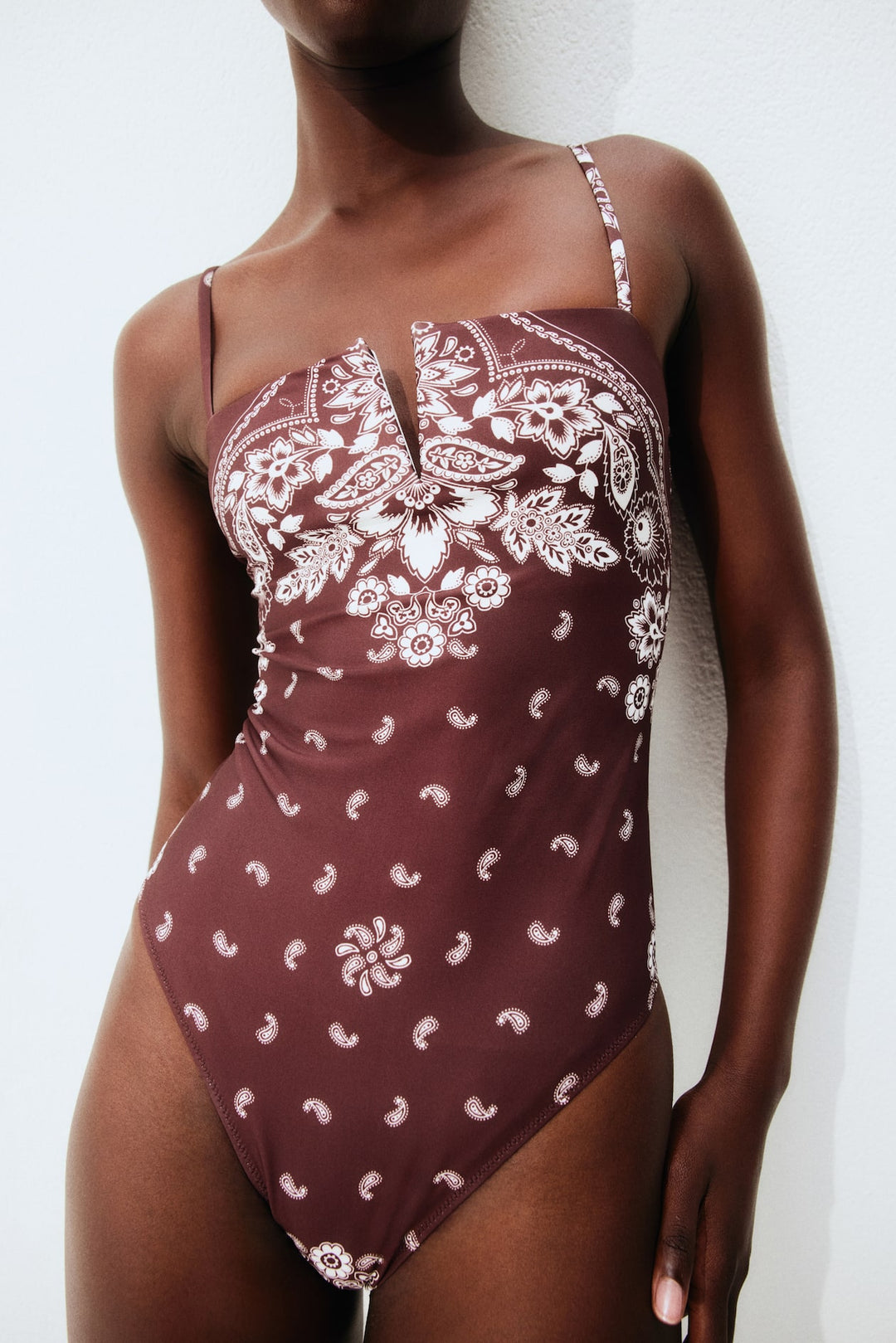 H&M Padded-Cup High-Leg Swimsuit