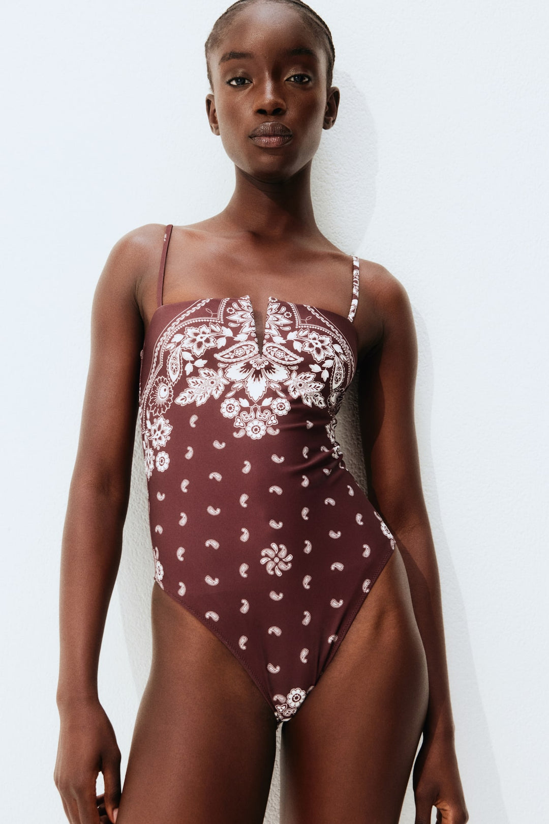 H&M Padded-Cup High-Leg Swimsuit