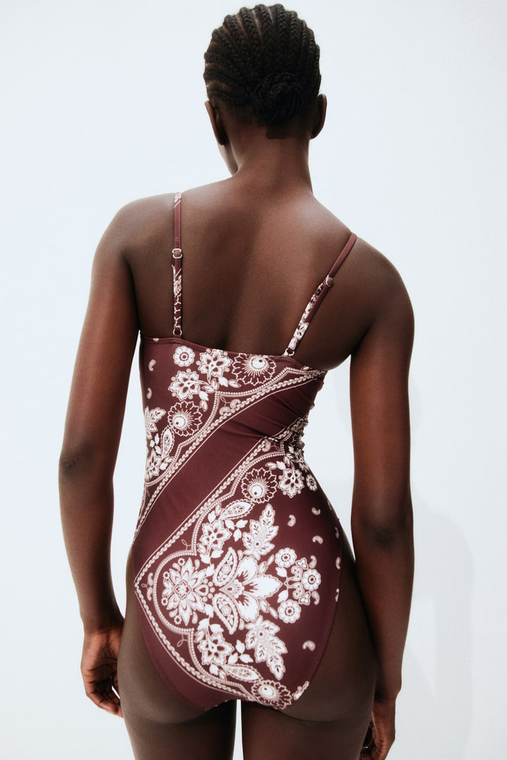 H&M Padded-Cup High-Leg Swimsuit