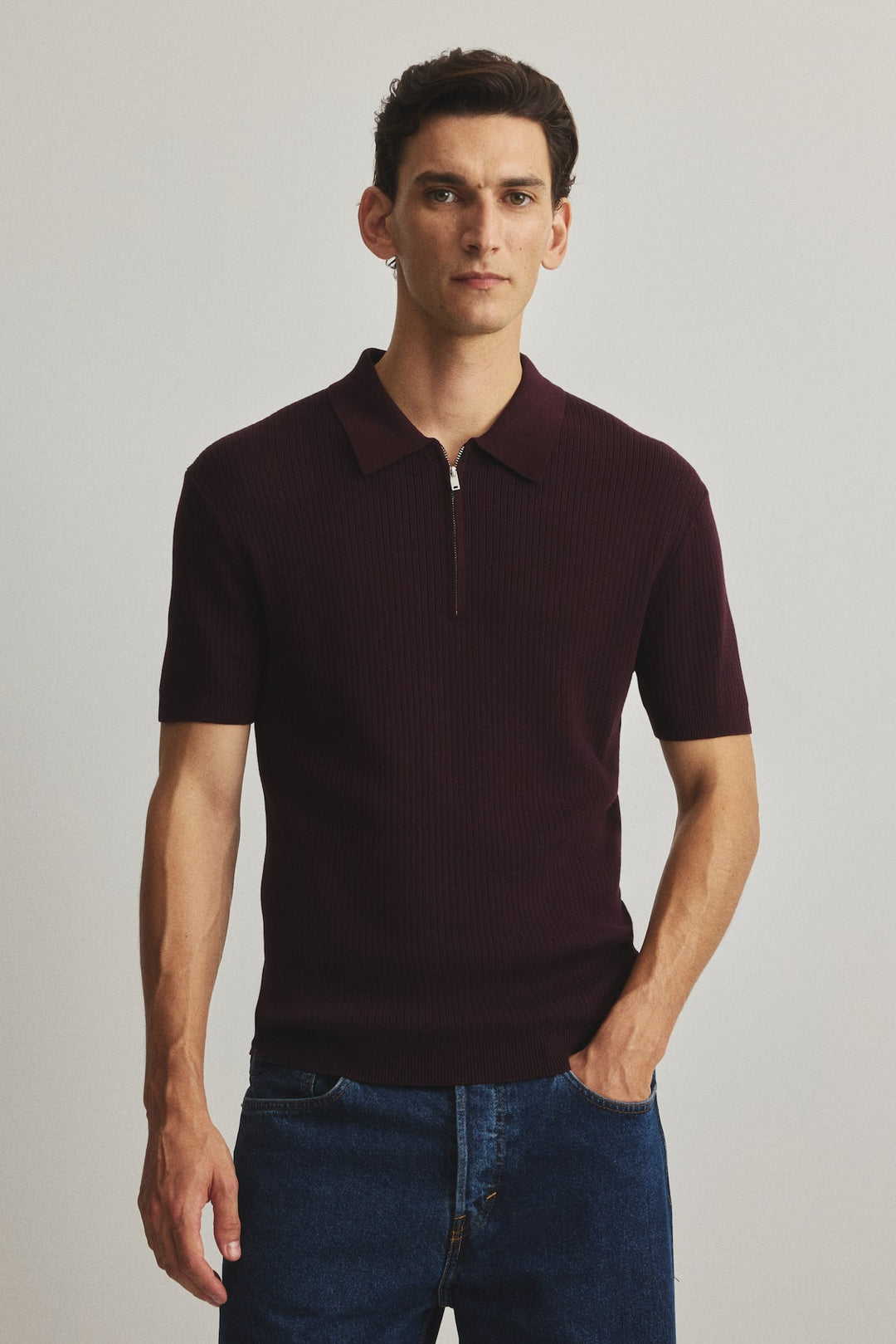 H&M Slim Fit Zip-top polo shirt