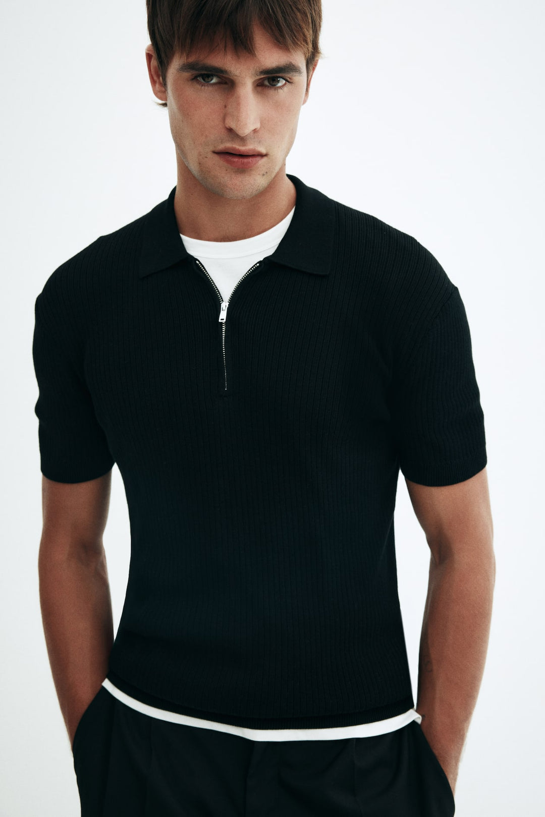 H&M Slim Fit Zip-top polo shirt