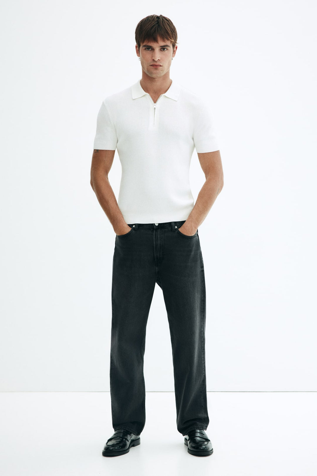 H&M Slim Fit Zip-top polo shirt