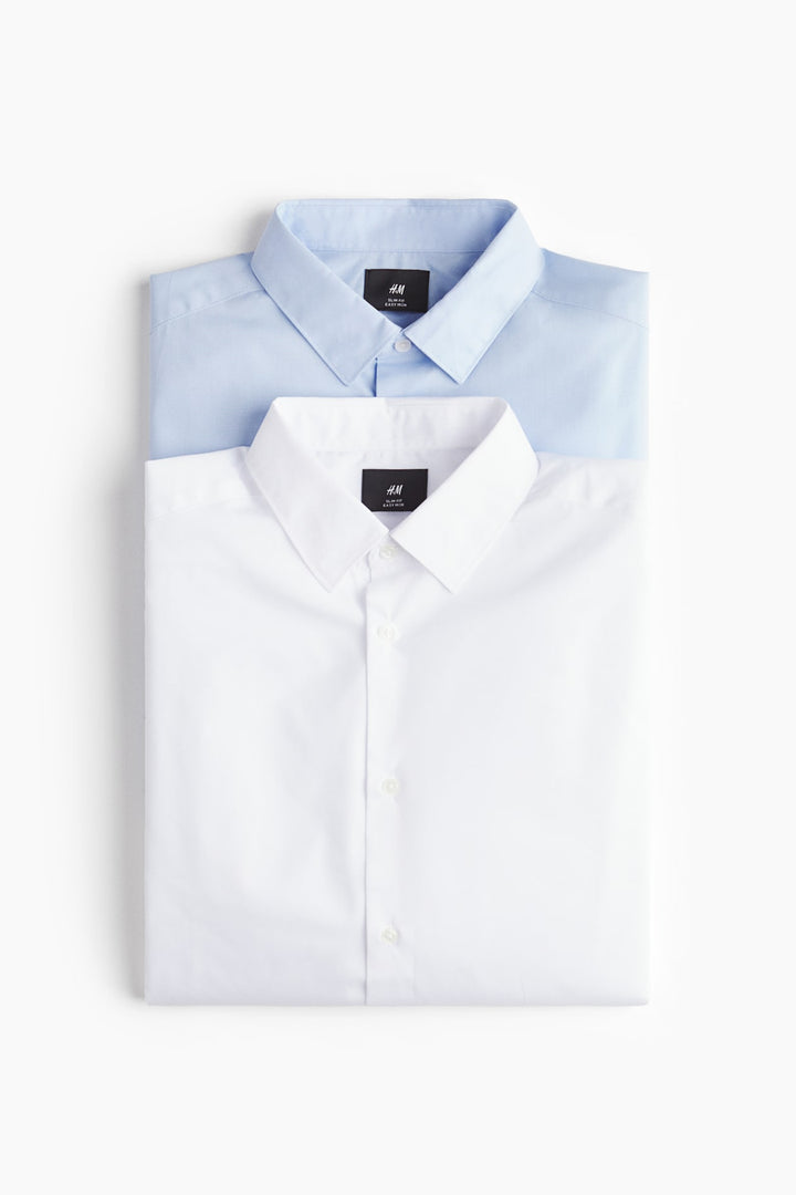 H&M 2-Pack Slim-Fit Easy-Iron Shirts