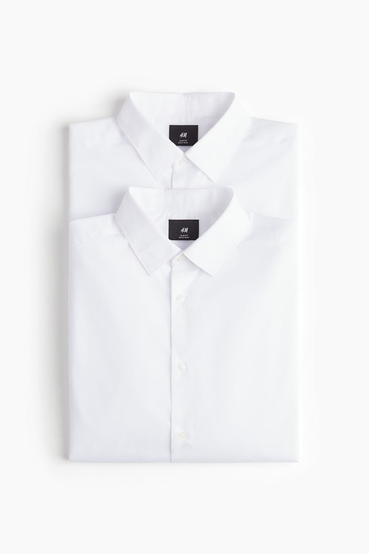 H&M 2-Pack Slim-Fit Easy-Iron Shirts
