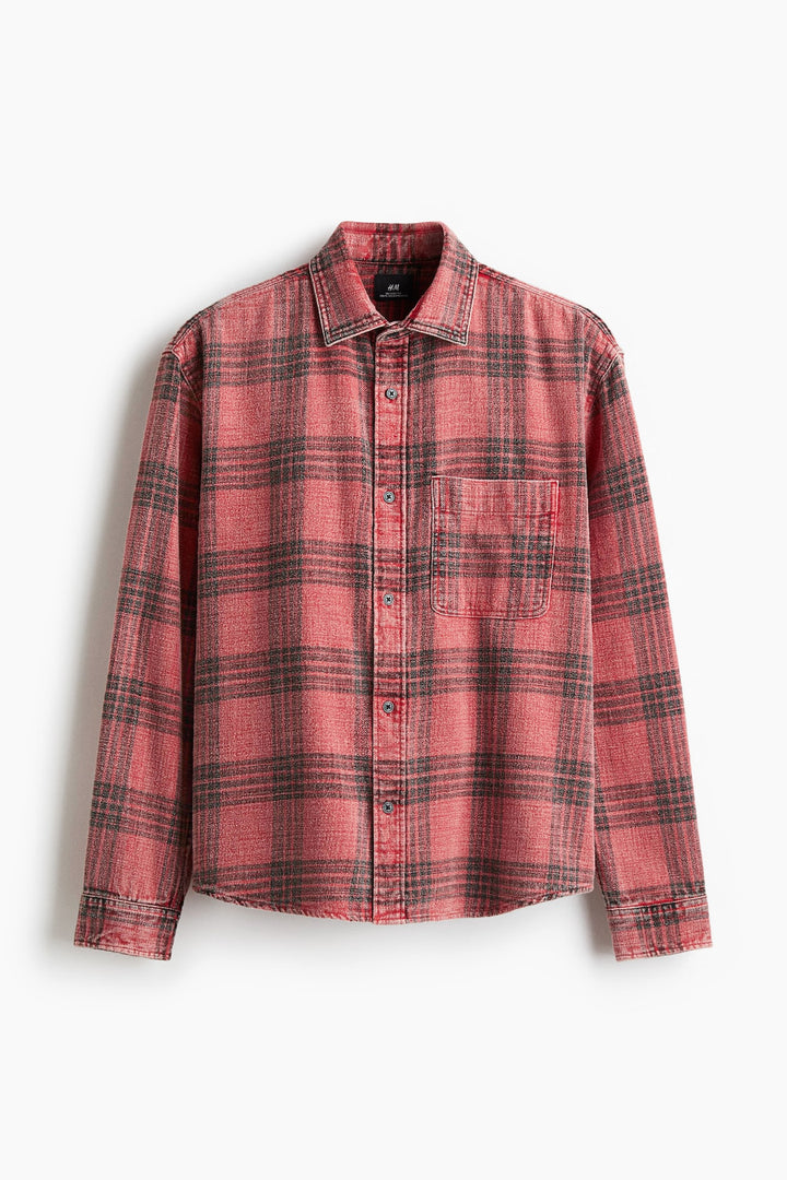 H&M Loose-Fit Washed Flannel Shirt