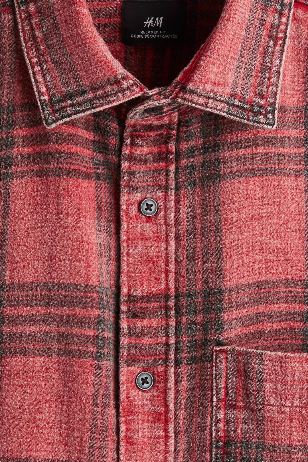 H&M Loose-Fit Washed Flannel Shirt
