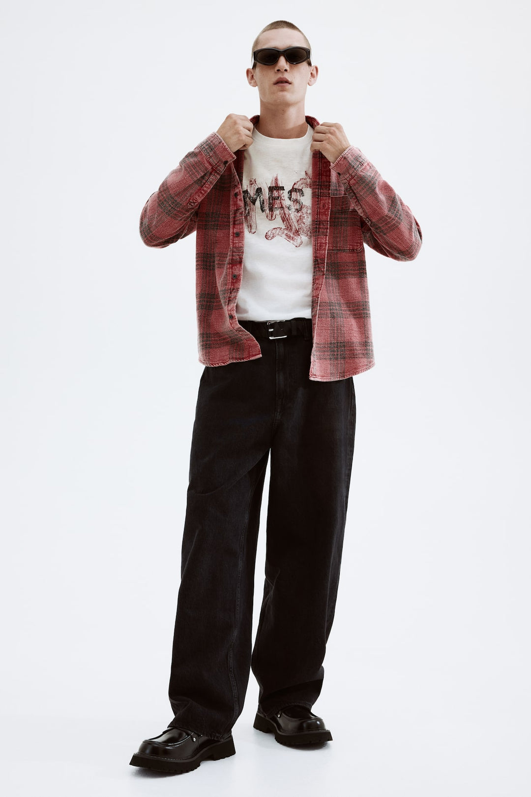 H&M Loose-Fit Washed Flannel Shirt