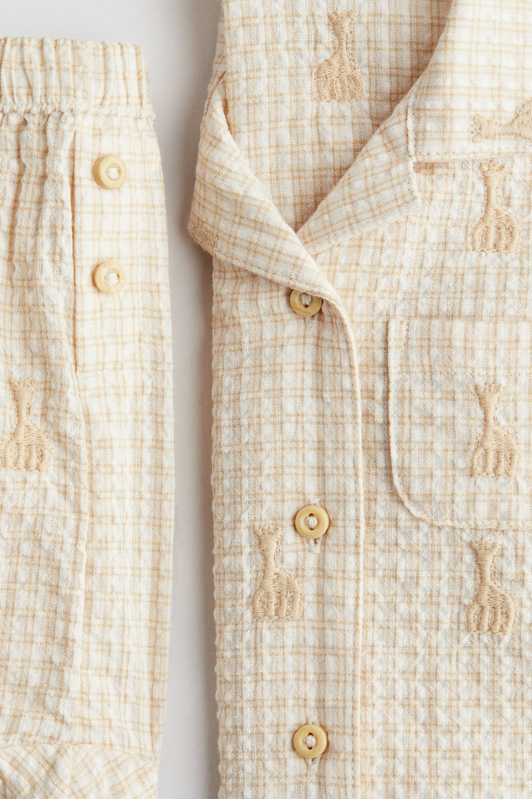 H&M x Sophie la girafe 2-Piece Cotton Seersucker Set