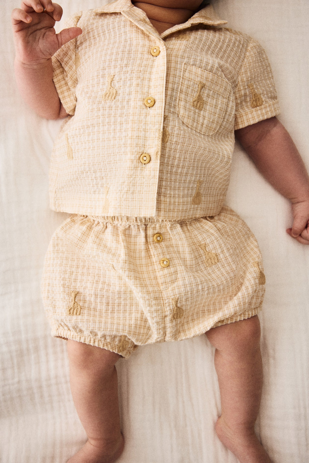 H&M x Sophie la girafe 2-Piece Cotton Seersucker Set