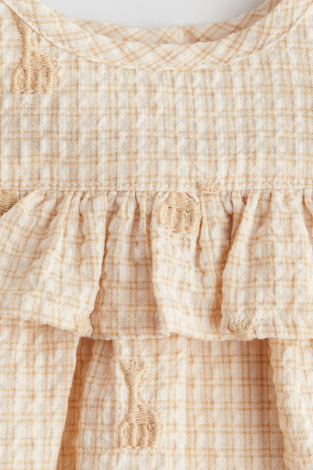H&M x Sophie la girafe Embroidered-Detail Seersucker Dress