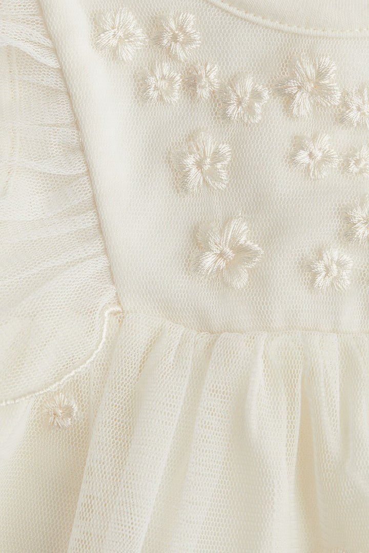 H&M Embroidered-Detail Mesh Dress