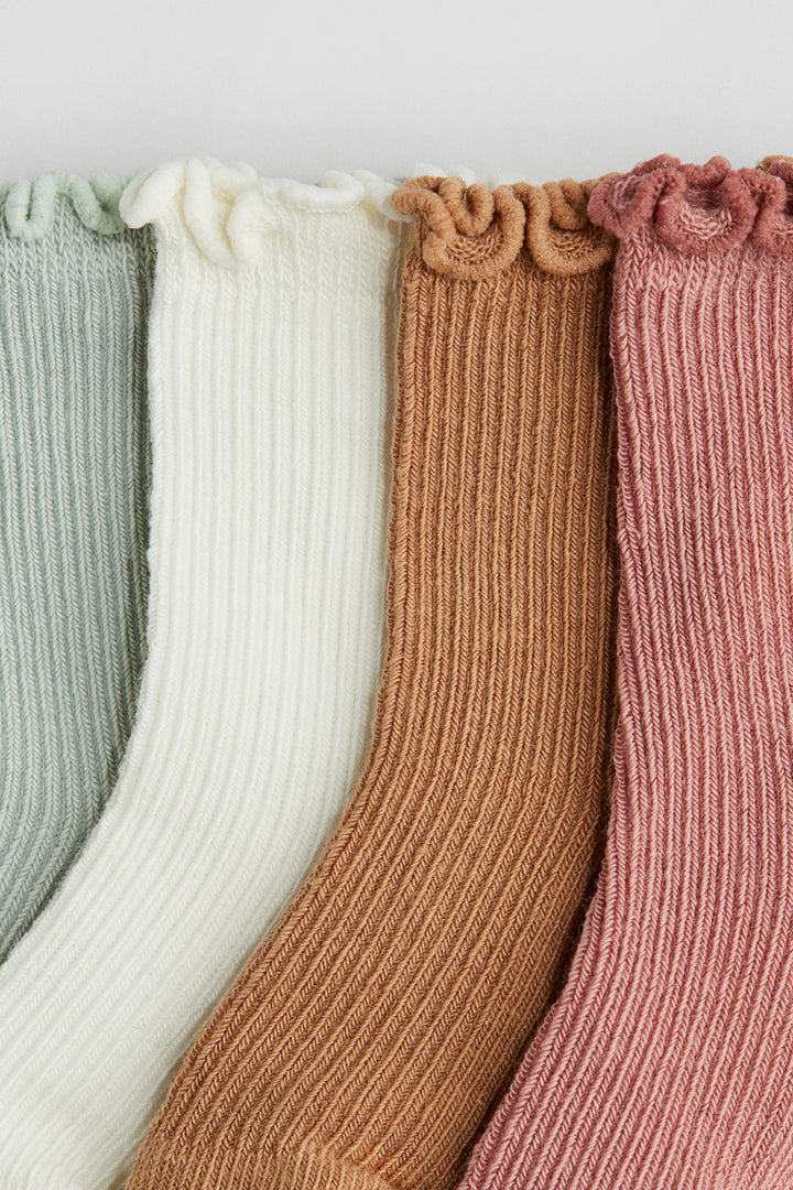 H&M 4-Pack Socks with Overlocked Trim