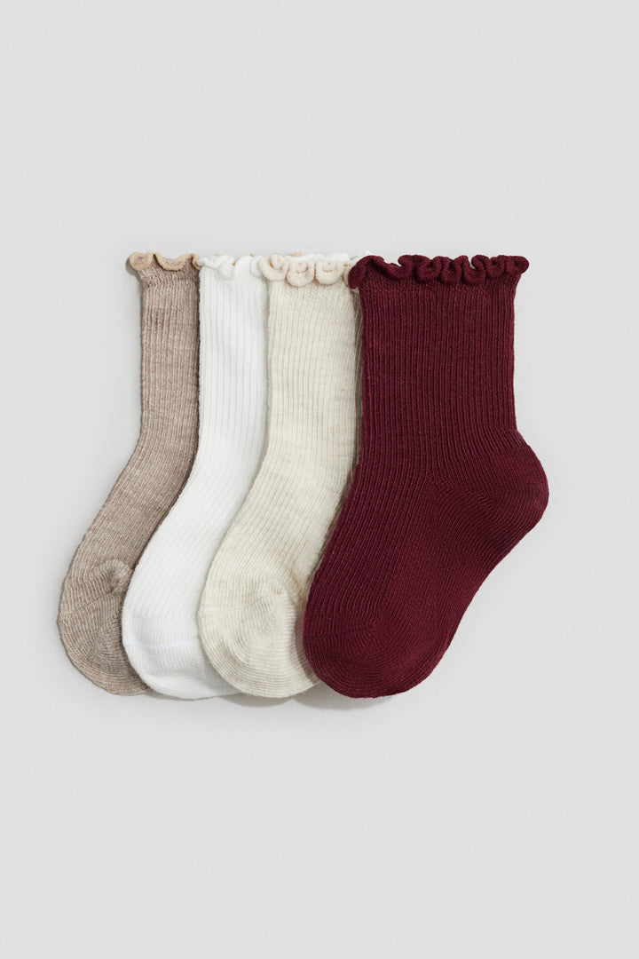 H&M 4-Pack Socks with Overlocked Trim