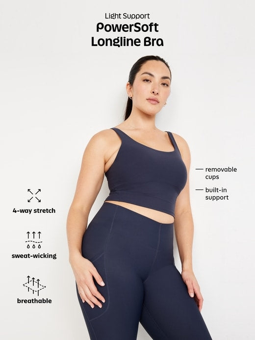 Old Navy Light Support PowerSoft Longline Sports Bra