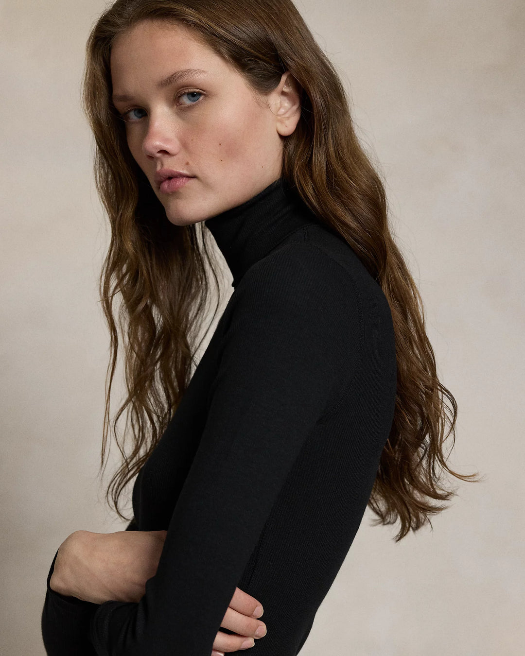 Ralph Lauren Stretch Ribbed Turtleneck