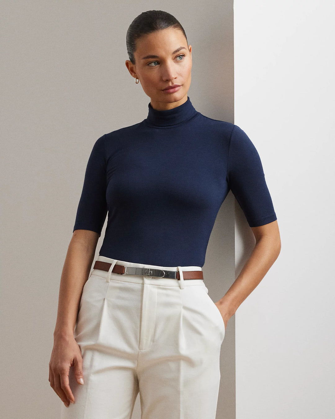 Ralph Lauren Jersey Turtleneck Top