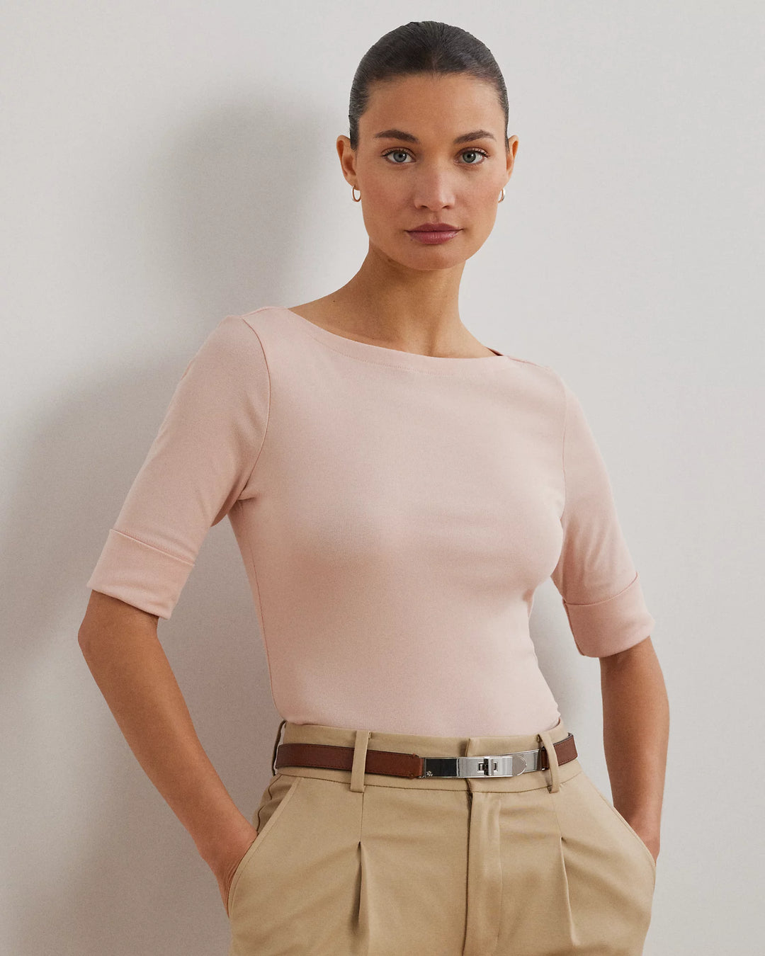 Ralph Lauren Stretch Cotton Boatneck Tee