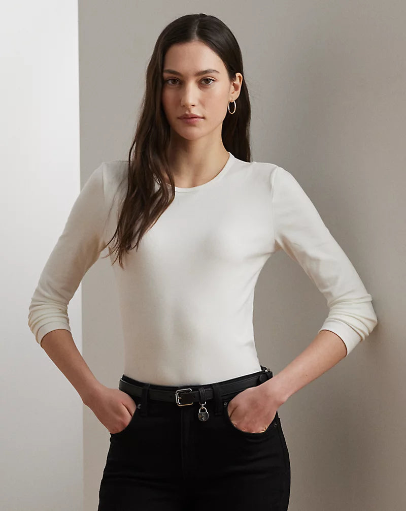 Ralph Lauren Cotton-Blend Long-Sleeve Top