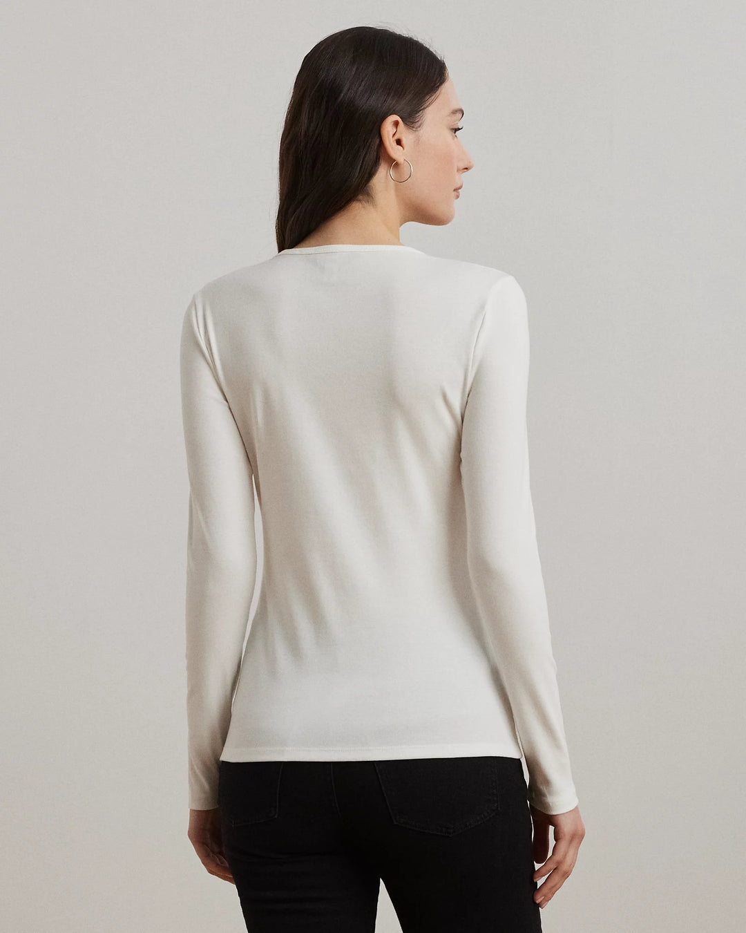 Ralph Lauren Cotton-Blend Long-Sleeve Top