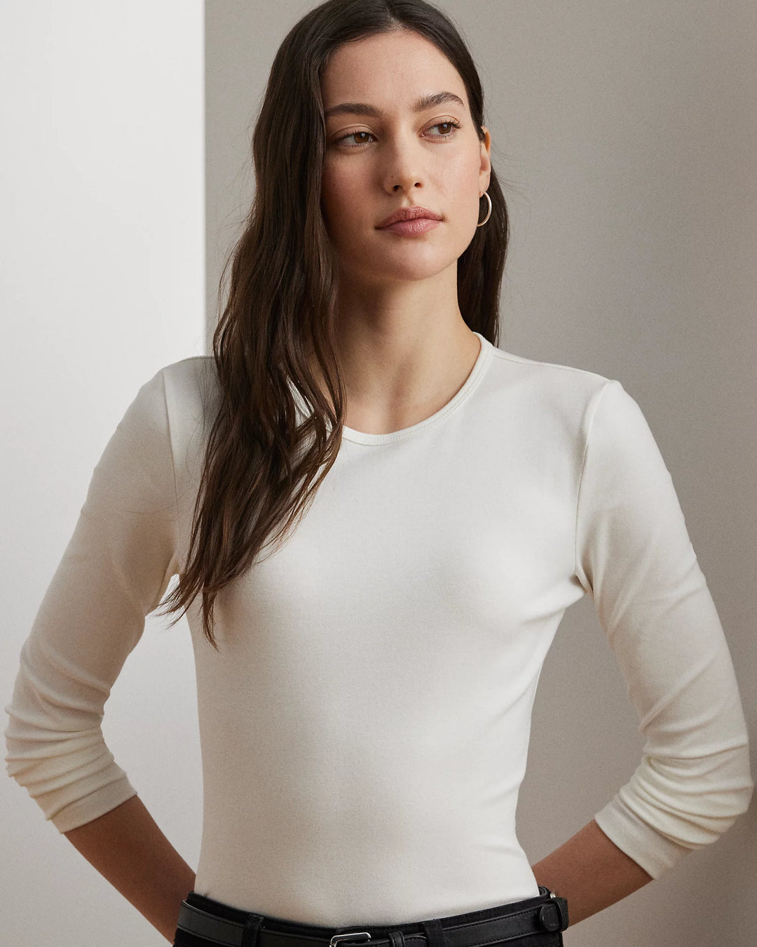 Ralph Lauren Cotton-Blend Long-Sleeve Top