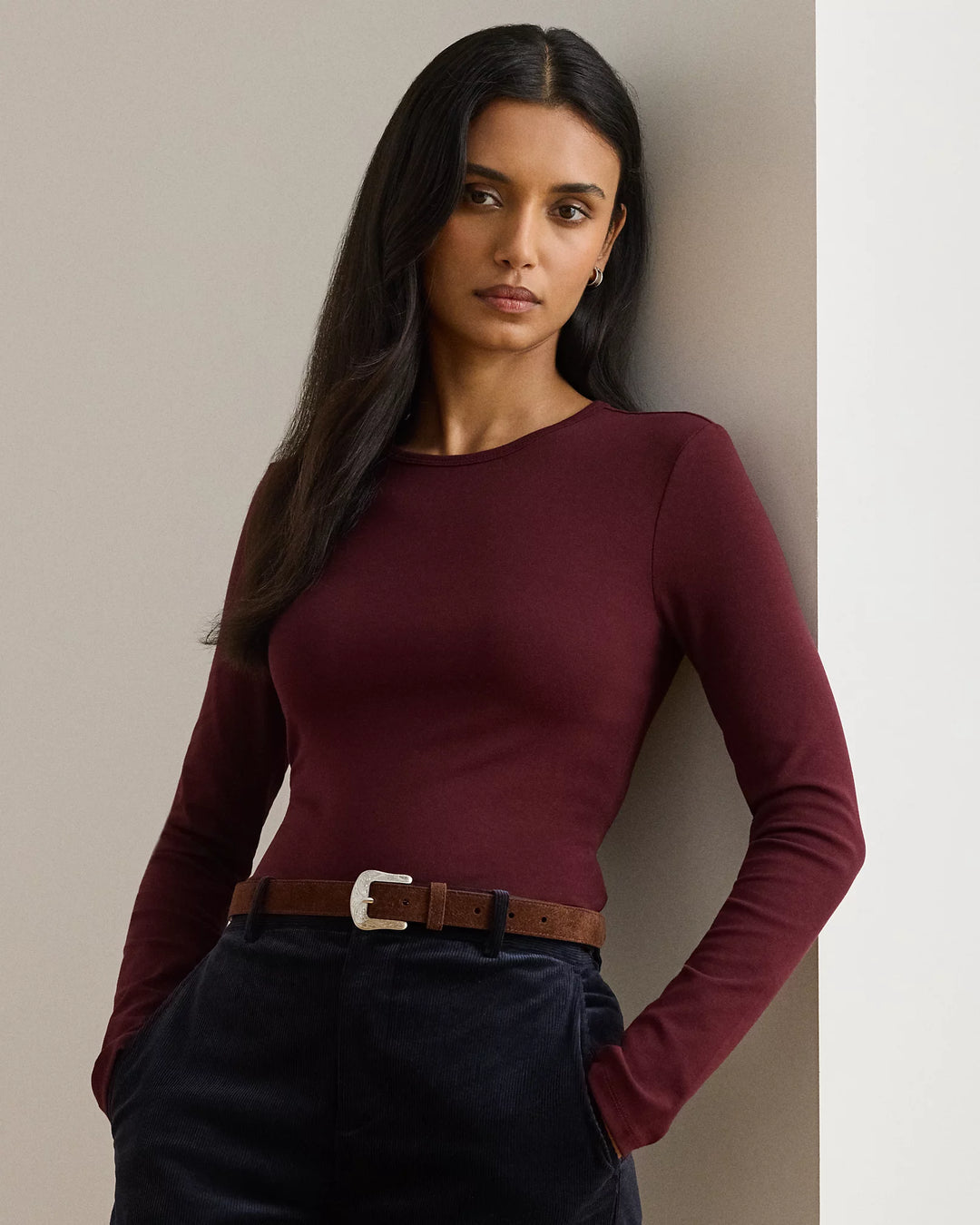 Ralph Lauren Cotton-Blend Long-Sleeve Top