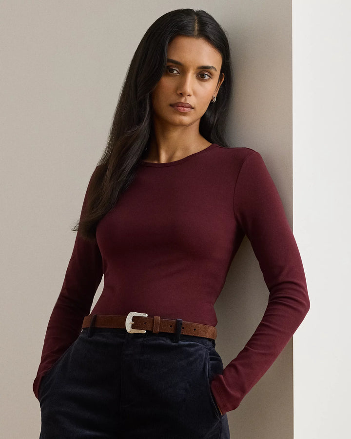 Ralph Lauren Cotton-Blend Long-Sleeve Top