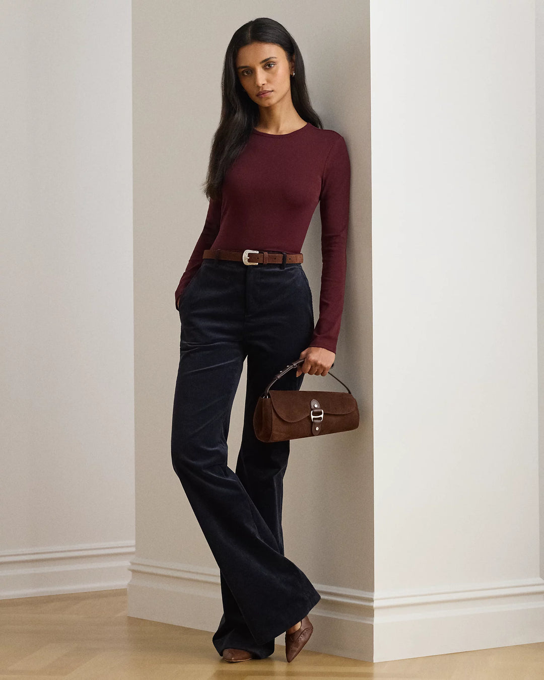 Ralph Lauren Cotton-Blend Long-Sleeve Top