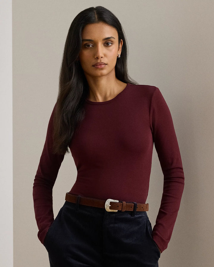 Ralph Lauren Cotton-Blend Long-Sleeve Top
