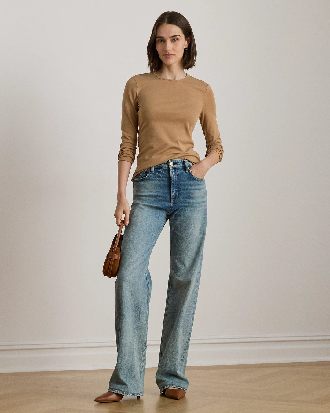 Ralph Lauren Cotton-Blend Long-Sleeve Top