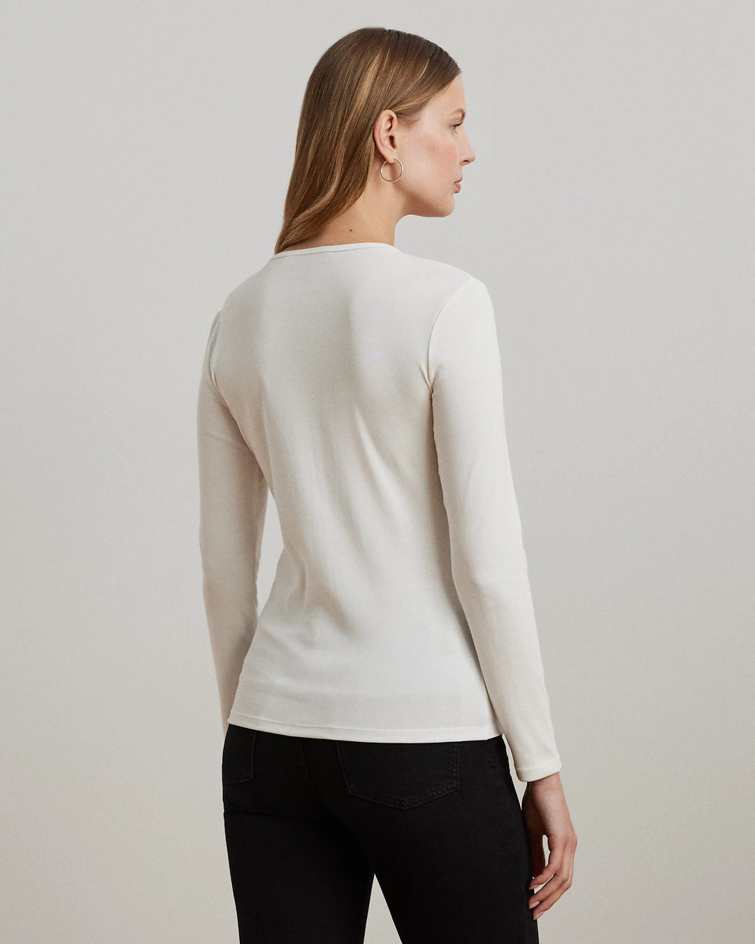 Ralph Lauren Cotton-Blend Long-Sleeve Top