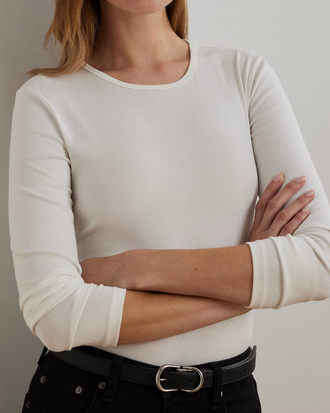 Ralph Lauren Cotton-Blend Long-Sleeve Top