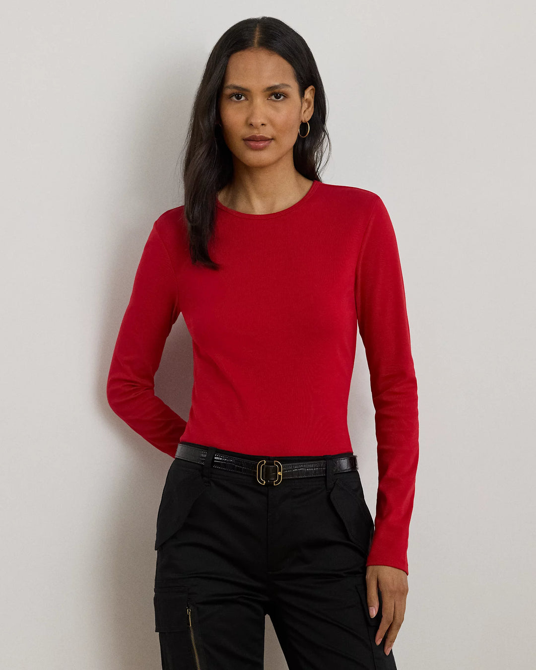 Ralph Lauren Cotton-Blend Long-Sleeve Top