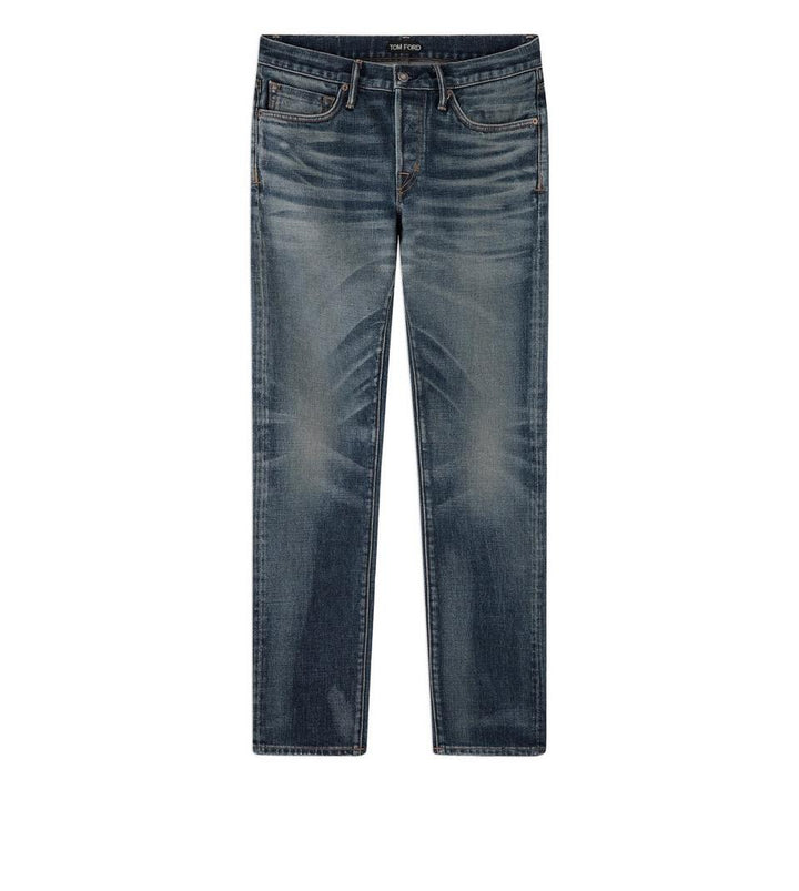 TOM FORD BLUE STRETCH SLIM FIT DENIM