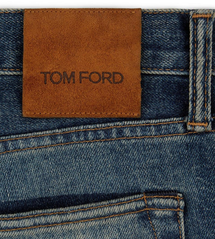 TOM FORD BLUE STRETCH SLIM FIT DENIM