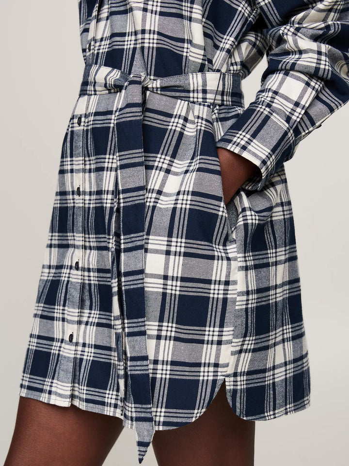 Tommy Hilfiger Belted Check Mini Shirtdress